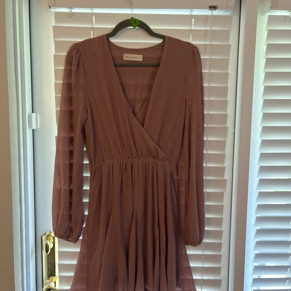 By Together Dusty Rose Long Sleeve Dress
